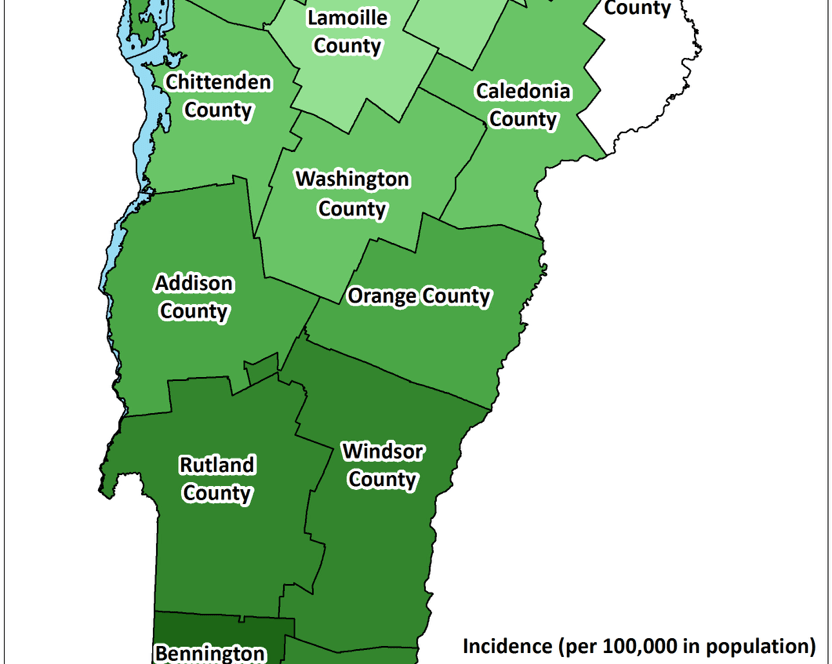 state of Vermont map
