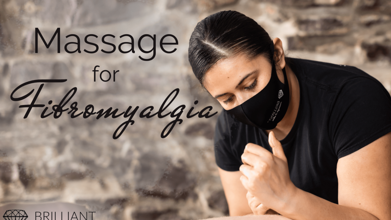 client having a back massage: text: massage for fibromyalgia