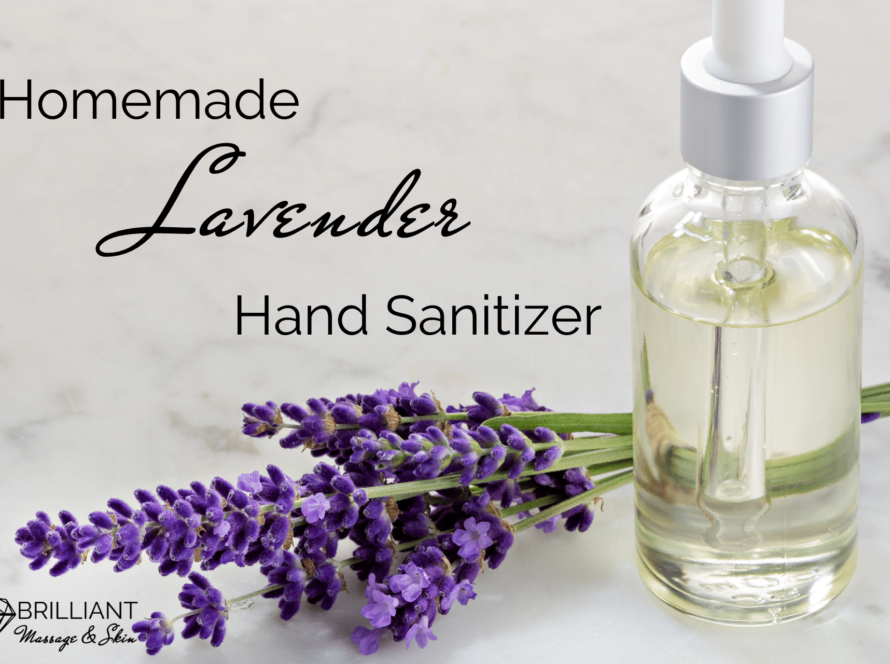 lavender flower and lavender oil in a bottle: tetx: Homemade lavender hand sanitizer