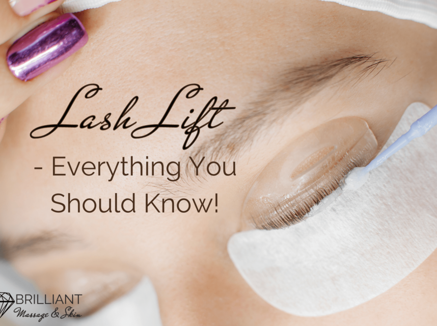 girl having a lash lift: text: Lash lift - everything you should know!