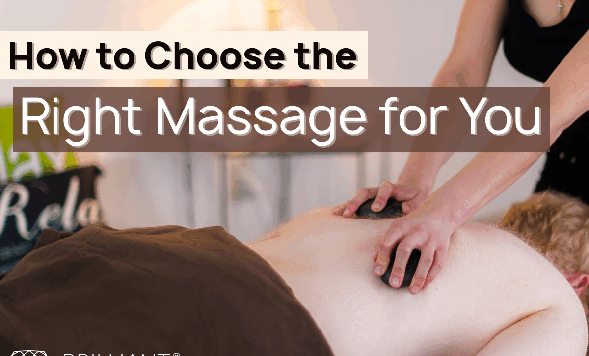 a client having a hot stone massage on his back. text: how to choose the right massage for you