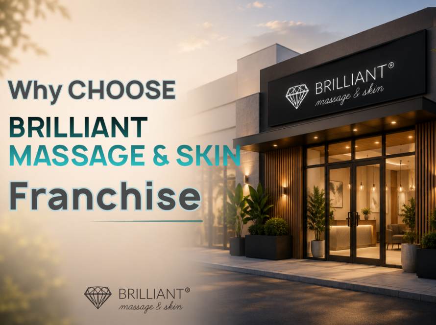 a Brilliant Massage & Skin dream building with Brilliant sign on the top and text Why Choose Breilliant Massage & Skin franchise